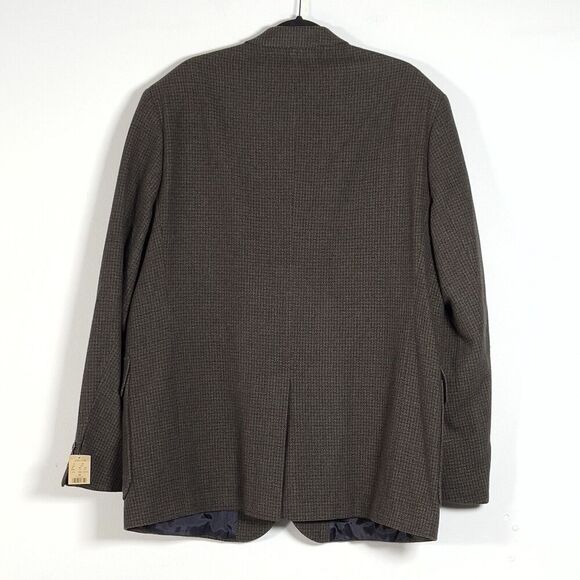 Structure Grid Sport Jacket Mens Sz 46 Brown Wool Blend 3 Button Blazer - Picture 5 of 16